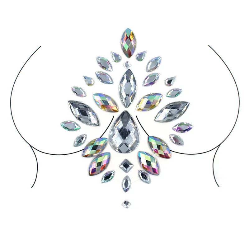 Наклейки кристали для грудей Crystals 2 8517 11х8 см