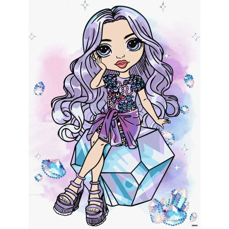 Картина за номерами зі стразами "Rainbow High. Violet" Ідейка KHO1339, 30х40 см