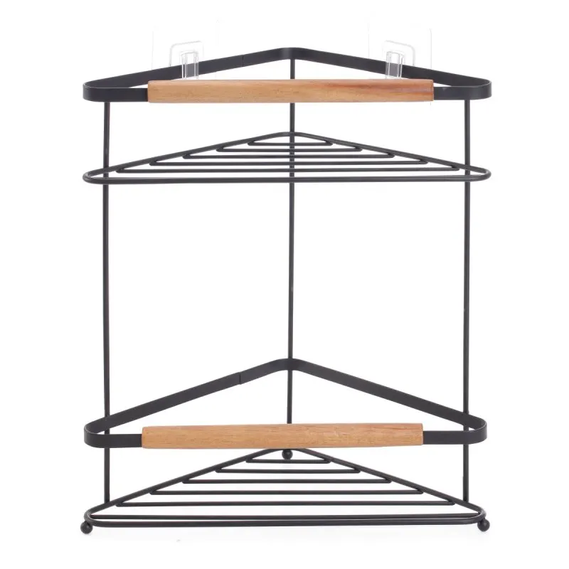 Полиця у ванну кутова 2-ярусна Ardesto Minimalism ARHB3136B 20х32,9 см чорна