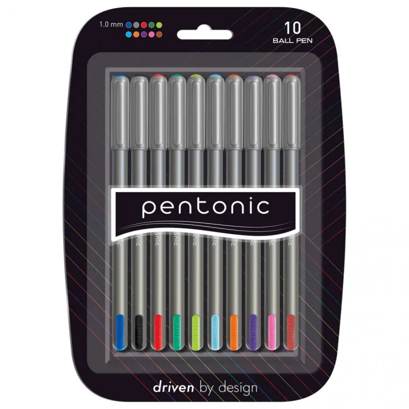 Набір кулькових кольорових ручок Pentonic 412199 10 шт