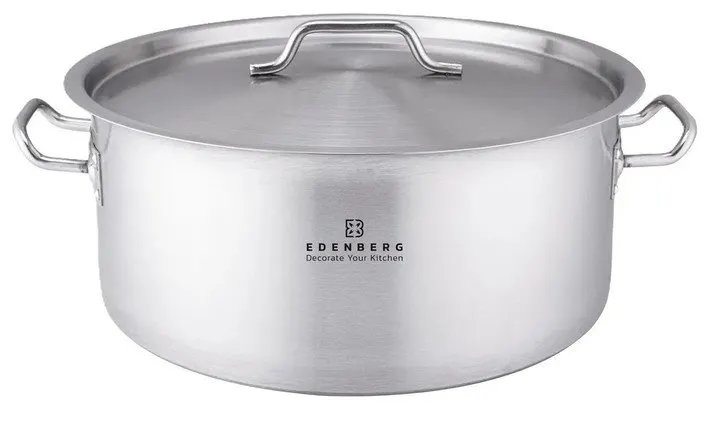 Каструля з кришкою Edenberg EB-3762 12.7 л 30 см срібляста