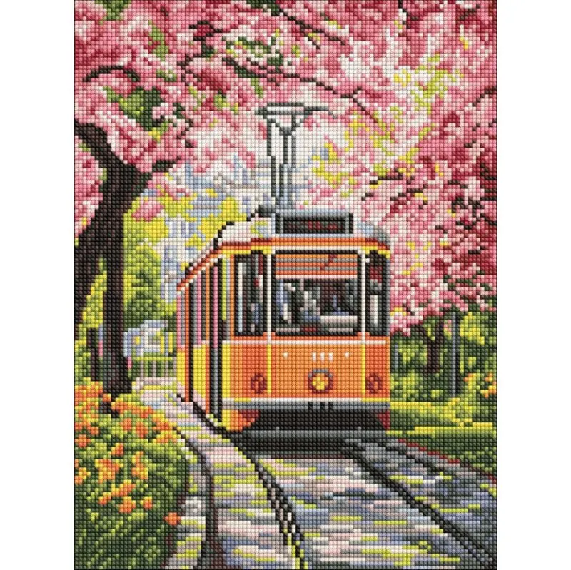 Алмазна мозаїка "Квітуча дорога" ©art_selena_ua Ідейка AMO8206, 30х40 см