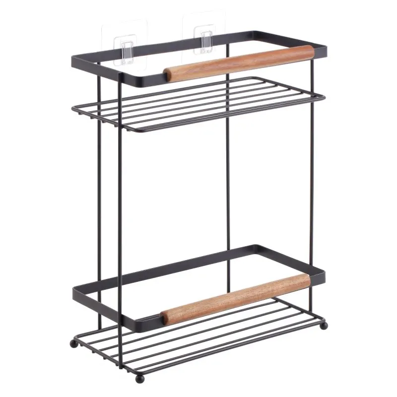 Полиця у ванну 2-ярусна Ardesto Minimalism ARHB31367B 25.5х13х33 см чорна