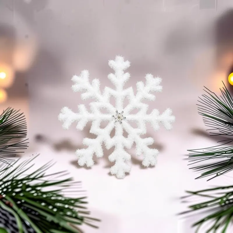 Іграшка на ялинку Сніжинка 23375 45 см біла