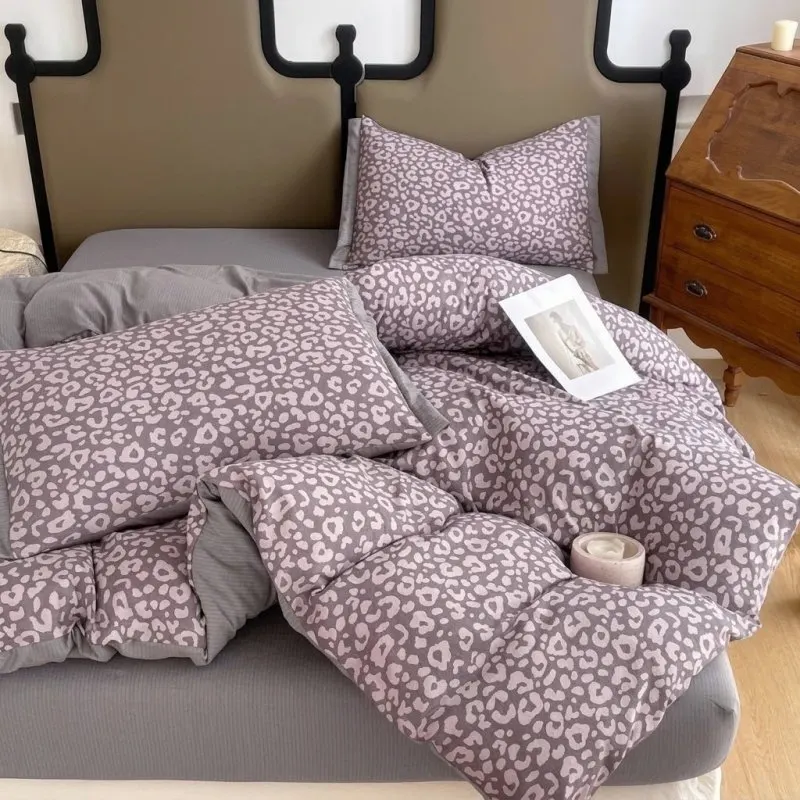 Постільна білизна полуторна з вареної бавовни з текстурою льону Colorful Home Print 5 23881 150х210 см
