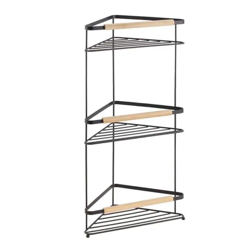Полиця у ванну кутова 3-ярусна Ardesto Minimalism ARHB31368B 20х58 см чорна
