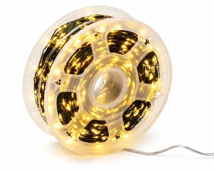 Гірлянда Роса 200 м 2000 LED зелений дріт, теплий білий