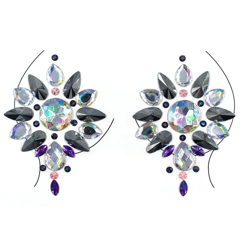 Наклейки кристали для грудей Crystals 12 8561 14х9 см