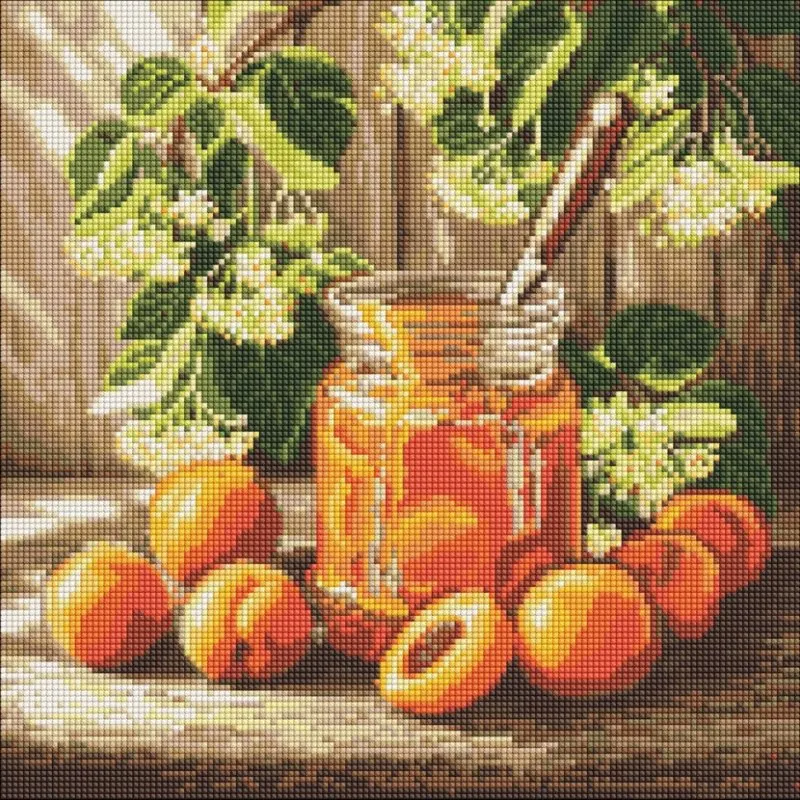 Алмазна мозаїка "Солодкий запас абрикос" ©art_selena_ua Ідейка AMO20515, 40х40 см