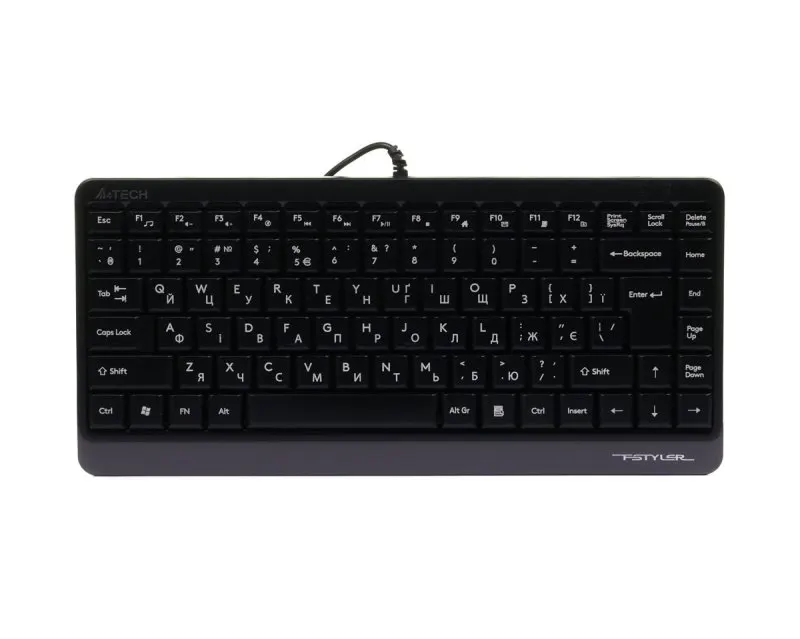 Клавіатура провідна комп'ютерна A4Tech Fstyler Compact Size FK11 USB (Grey) сіра