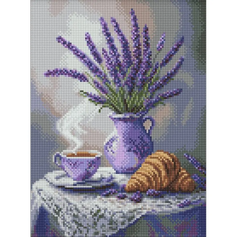 Алмазна мозаїка "Лавандовий натюрморт" ©art_selena_ua Ідейка AMO8208, 30х40 см