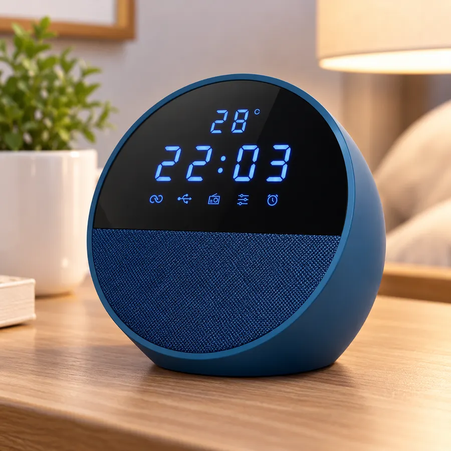 Настільна Bluetooth-колонка ECHQ Spot з LED-годинником, будильником та термометром 4 в 1