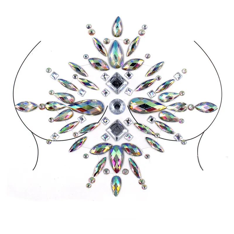 Наклейки кристали для грудей Crystals 4 8519 15х12 см