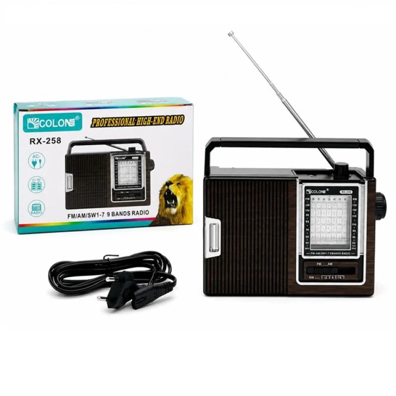Радіоприймач GOLON RX-258 з 9 діапазонами FM AM SW з телескопічною антеною