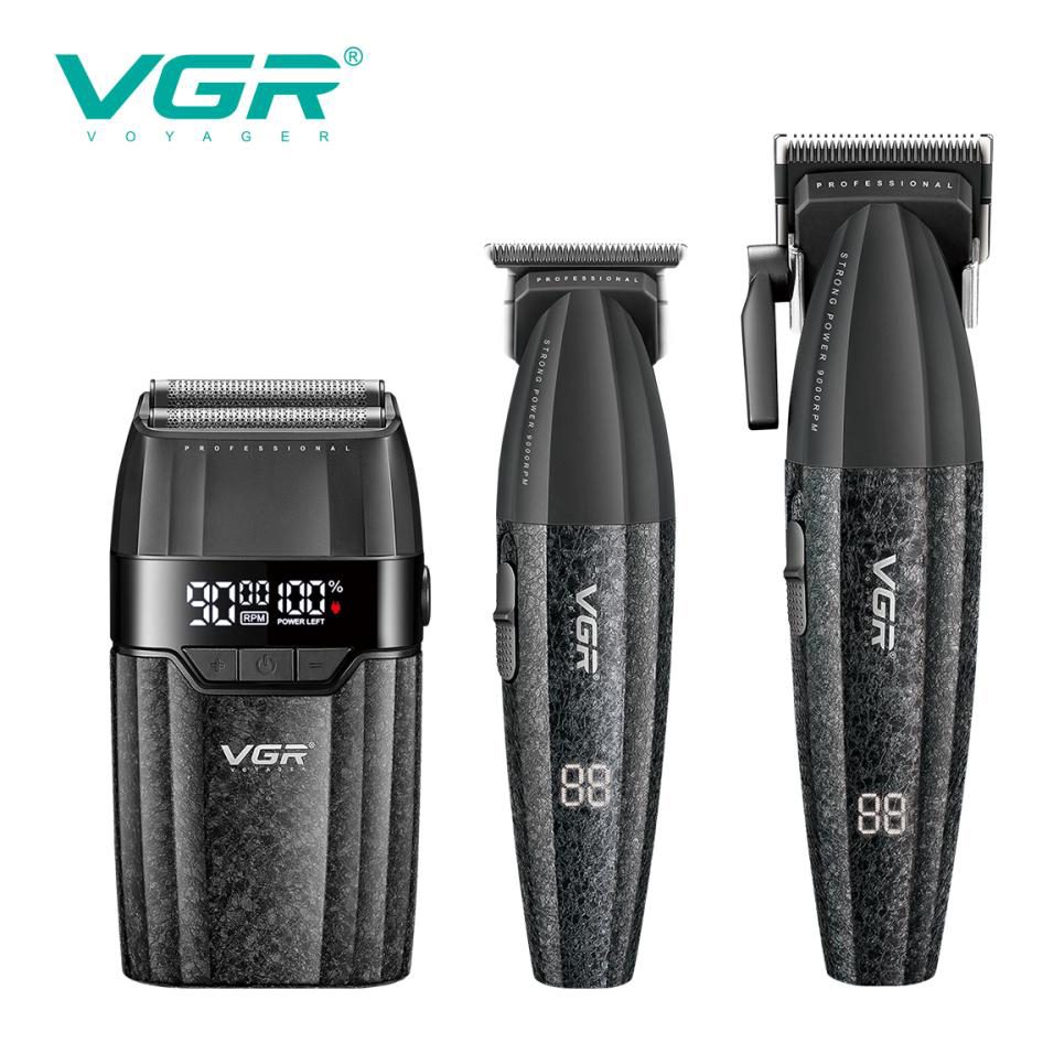 Комплект тримерів VGR 3 в 1 V-640 S3 BLACK для догляду за бородою та волоссям