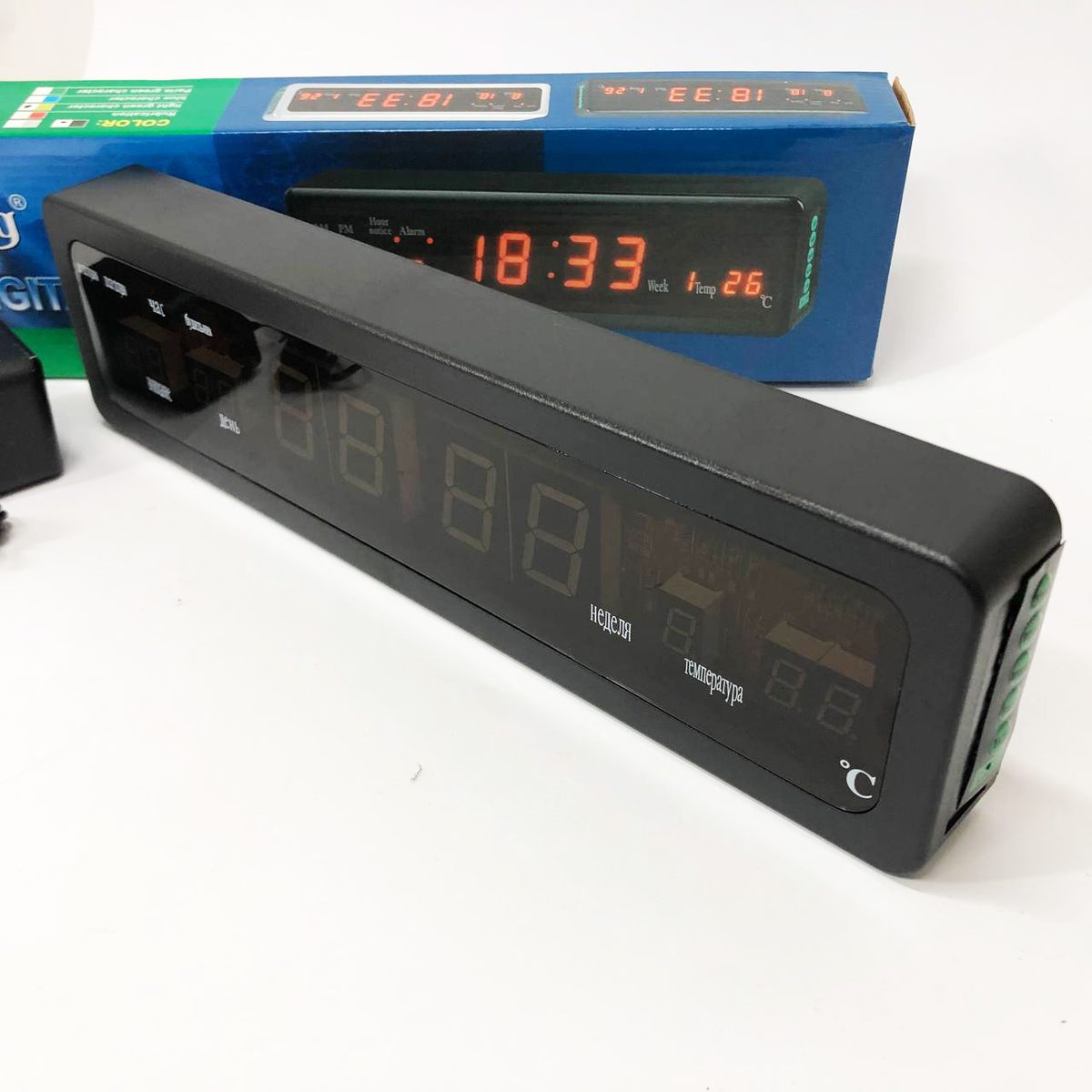 Електронний годинник Caixing СХ-808, Цифровий настільний годинник квадратний, LED Лід годинник настільний