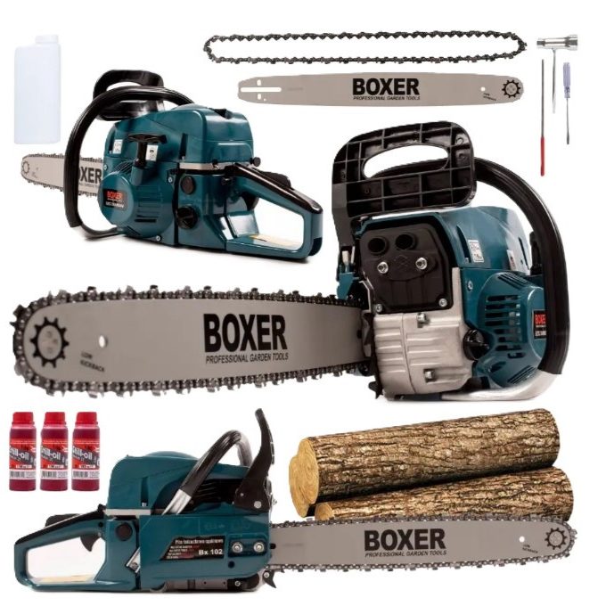 Бензопила Boxer BX-102 5,9 КВт З Двома Напрямними І Ланцюгами