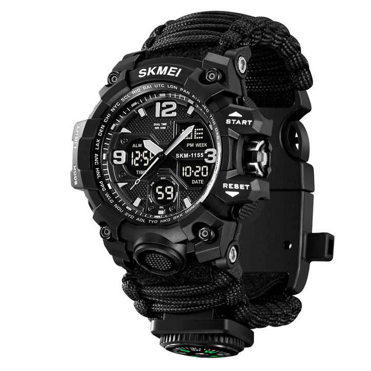 Годинник наручний чоловічий SKMEI 1155BKBK PARACORD