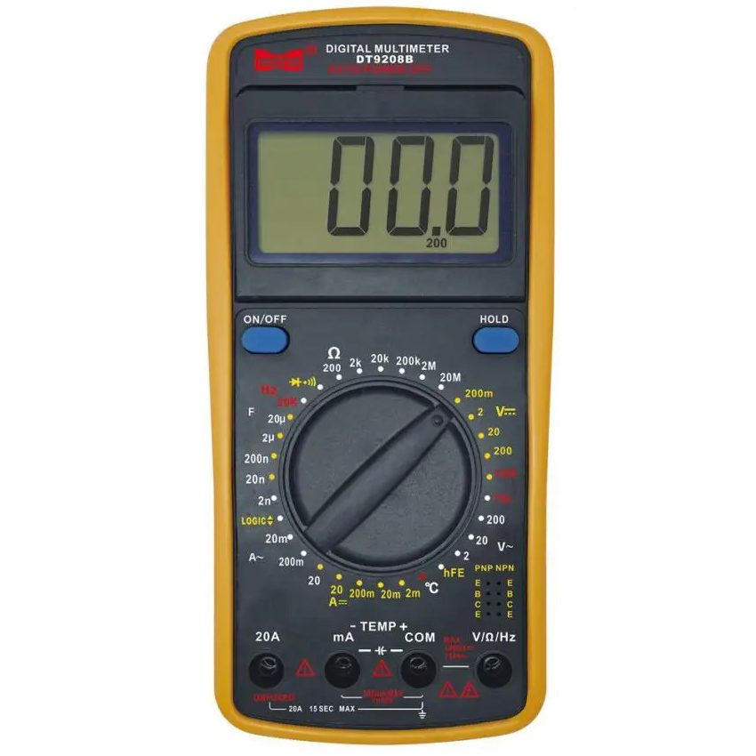 Мультиметр HAOYUE DT9208B (26 функцій, тестер діодів і транзисторів, щупи, термопара, підсвітка)