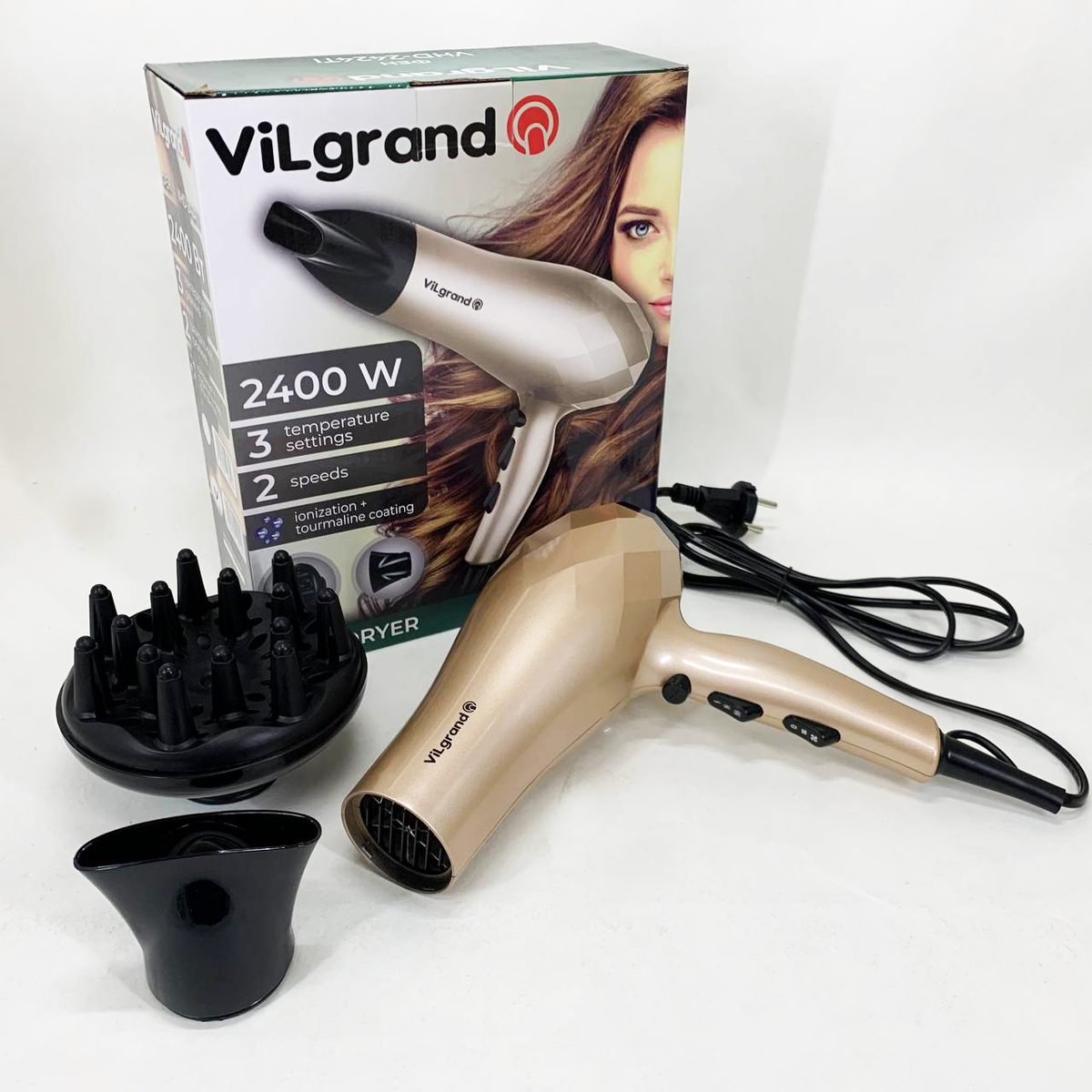 Фен VILGRAND VHD 2424TI. Цвет: бежевий
