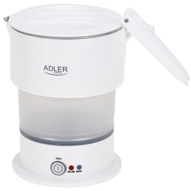 Силіконовий туристичний чайник Adler AD 1377 white 0,6L для подорожей