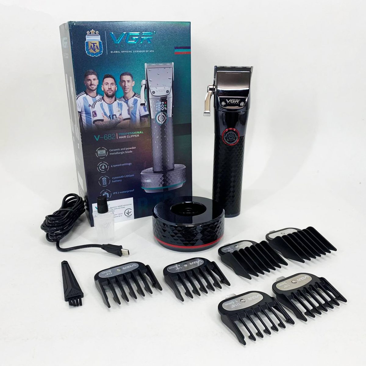 Професійна бездротова машинка для стрижки VGR V-682 RED тример для волосся