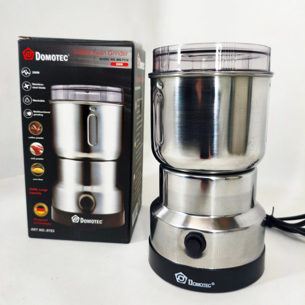 Електрична кавомолка Domotec MS-7114 200Вт ножова для кави та спецій