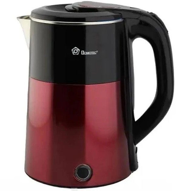 Електрочайник чайник 2.3 л із нержавіючої сталі Domotec MS-5029. Колір: червоний
