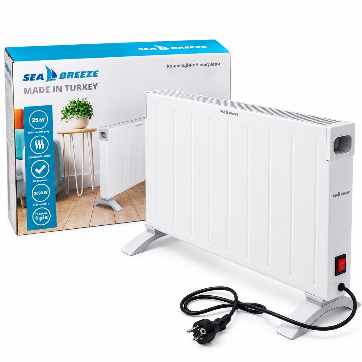 Конвектор SeaBreeze SB-042 2500Вт, Конвекторні обігрівачі для дому 2500w, Електроконвектор