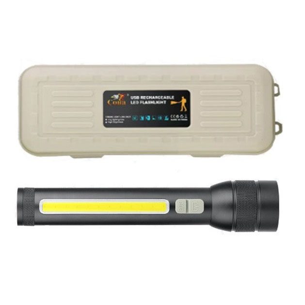 Ліхтар акумуляторний CB-C23-P90+COB, Ліхтарик світлодіодний ручний акумуляторний портативний
