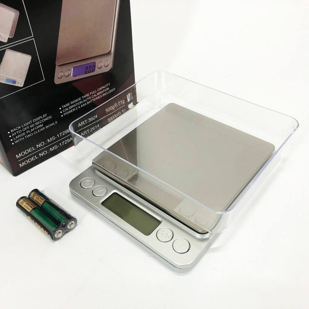 Ваги ювелірні Domotec MS-1729B електронні з 2-ма чашами 0,01-500 гр, Кишенькові ваги для золота