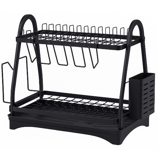 Сушарка для посуду Edenberg EB-17982 настільна 2 яруси 50х30х38см Black