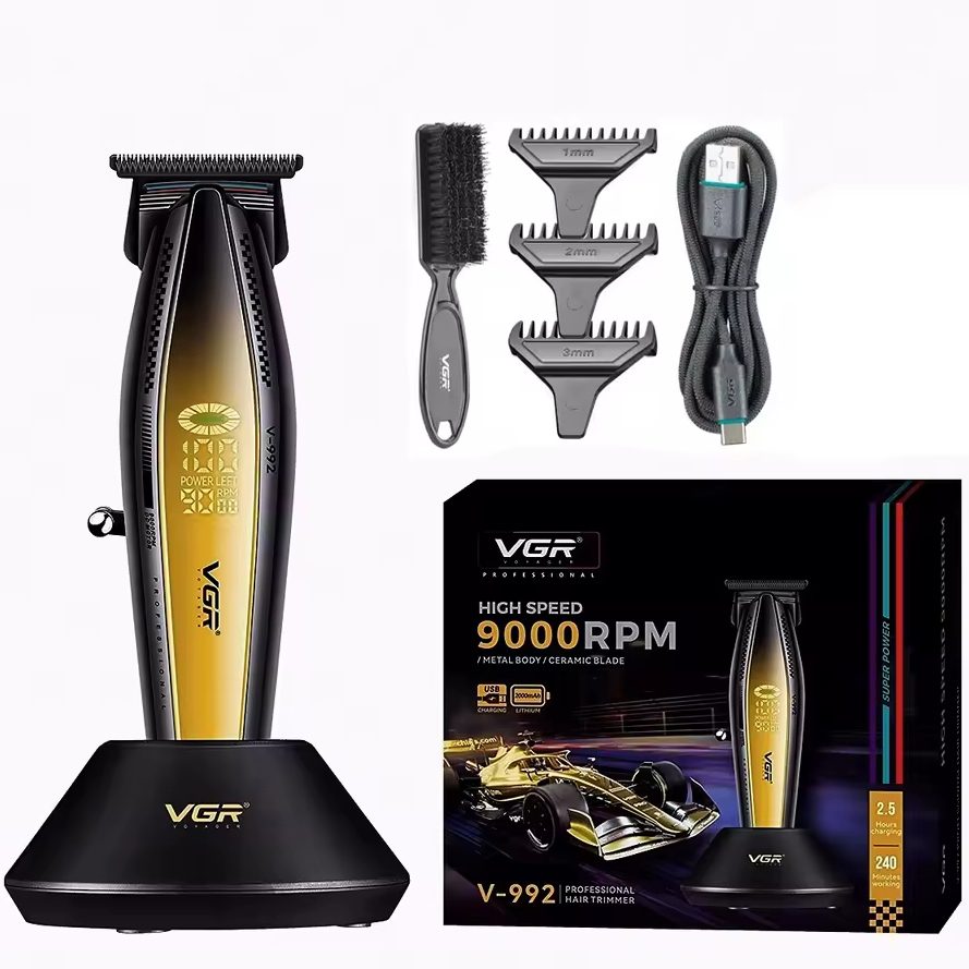 Машинка для стрижки волосся з потужним мотором XPRO VGR V-992 GOLD з насадками 1-2-3 мм