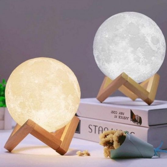 Нічник світиться місяць Moon Lamp 18 см, Ночник дитячий для кімнати, Дитячий нічник безпечний для дитини