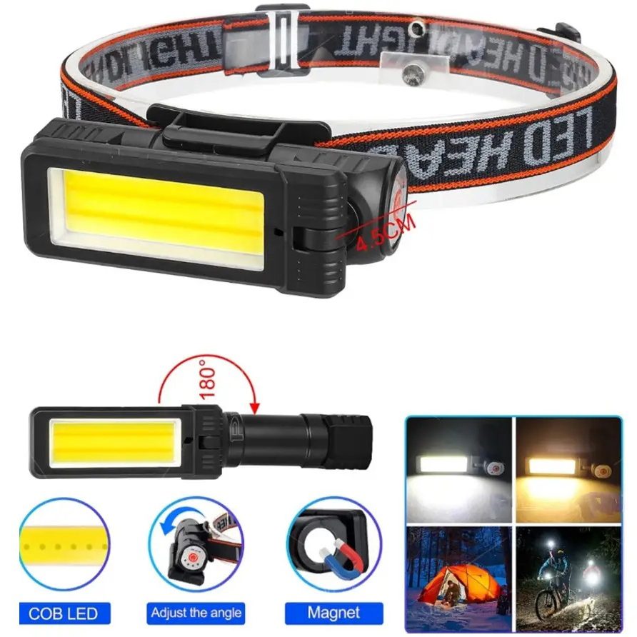 Ліхтар WORKLIGHT 2 в 1 5305-COB(WHITE+YELLOW), Потужний ліхтар для риболовлі, Потужний ліхтар на голову