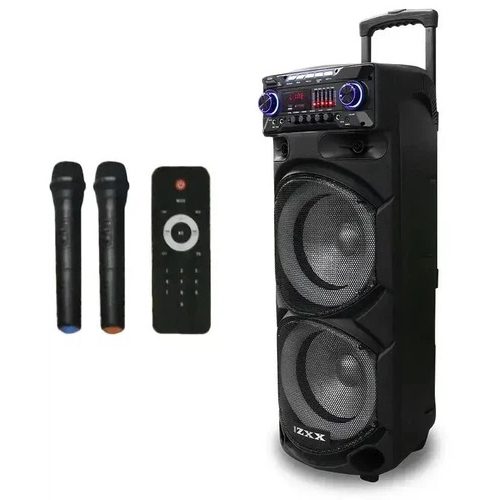 Музична колонка ZXX-9292 акумуляторна акустична система з 2-ма радіомікрофонами пульт управління